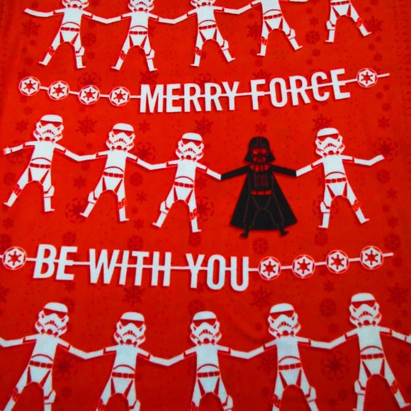 Star Wars Darth Vader Merry Force Be With You 69" x 58" Fleece Blanket - Picture 1 of 2